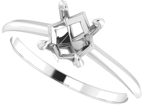 Platinum 8x6 mm Oval Solitaire Engagement Ring Mounting (5)