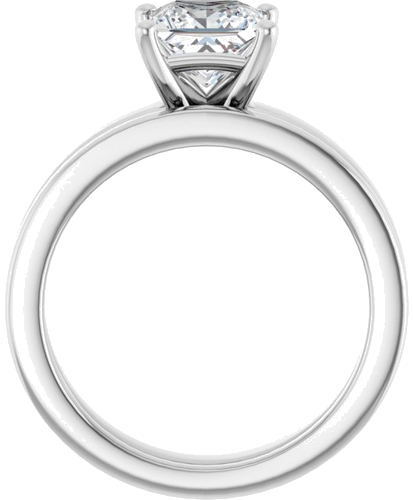 14K White 6 mm Square Solitaire Engagement Ring Mounting (7)