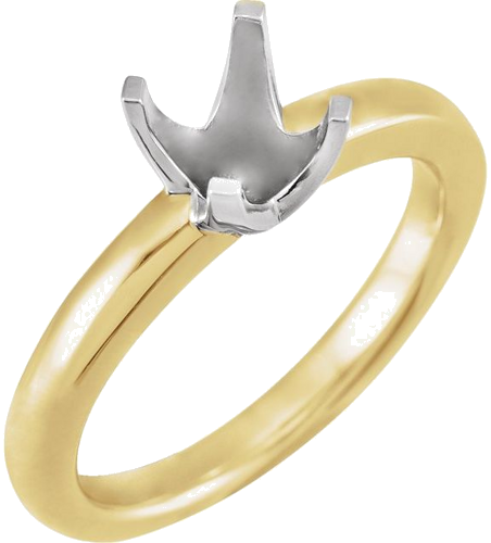 14K Yellow White 8.2 mm Round Medium 4-Prong Solstice Solitaire® Ring Mounting (1)