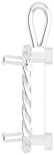 Pakabukas „Rope“ 585 Baltojo Aukso Emerald 12mm x 10mm (3)