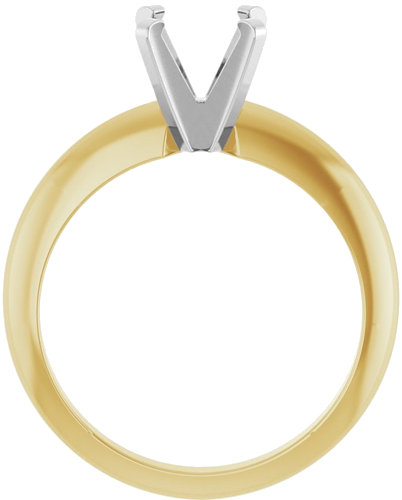 14K Yellow White 6.5 mm Round Solitaire Engagement Ring Mounting (2)