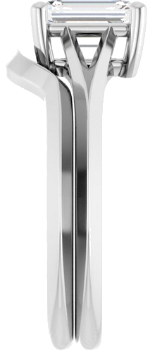 14K White 7x5 mm Emerald Solitaire Engagement Ring Mounting (9)