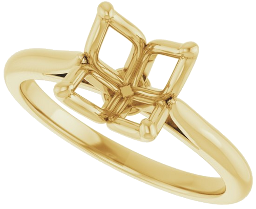 14K Yellow  8.2 mm Round Solitaire Engagement Ring Mounting (5)