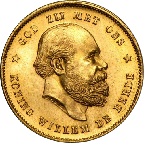 10 guilder Willem III Kingdom of Netherlands gold coin (1)