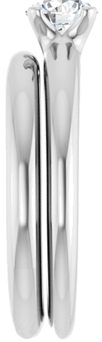 Sužadėtuvių Žiedas „Solitaire“ 585 Baltojo Aukso Round 5.2mm (9)