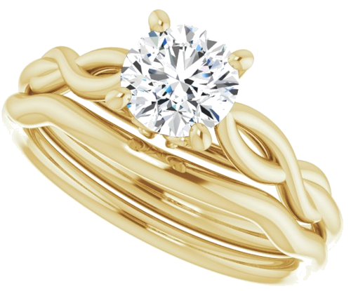 14K Yellow  6 mm Round Solitaire Engagement Ring Mounting (10)