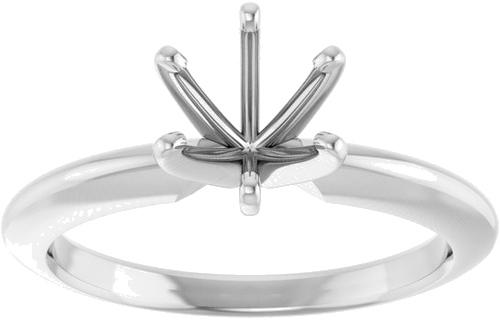 Platinum 6-6.6 mm Round 6-Prong Comfort-Fit Solitaire Ring Mounting (3)