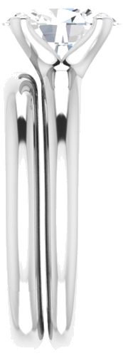 14K White 9x7 mm Oval Solitaire Engagement Ring Mounting (9)