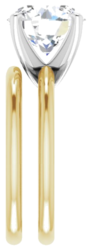 Sužadėtuvių Žiedas „Solitaire“ 585 Baltojo Ir Geltonojo Aukso Round 10mm (9)