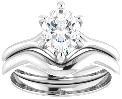 14K White 8x6 mm Oval Engagement Ring Mounting (8)