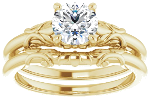 14K Yellow  6 mm Round Solitaire Engagement Ring Mounting (8)