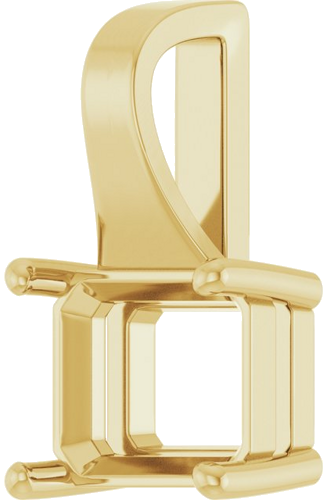 Pakabukas „Solitaire“ 585 Geltonojo Aukso Emerald 10mm x 8mm (2)