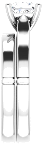 Sužadėtuvių Žiedas „Solitaire“ 585 Baltojo Aukso Square 5.5mm (9)