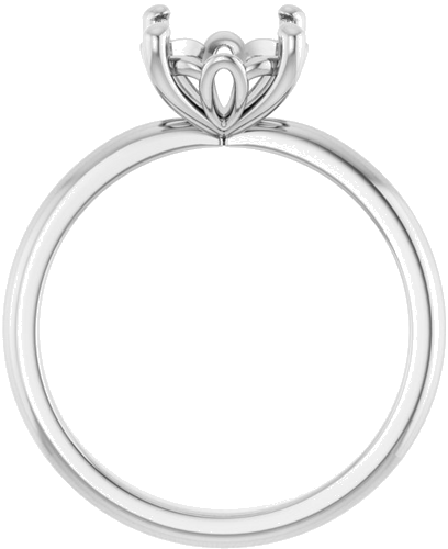 14K White 8.2 mm Round Solitaire Engagement Ring Mounting (2)