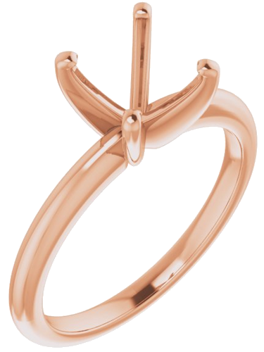 Sužadėtuvių Žiedas „Solitaire“ 585 Rožinis Aukso Square 6mm (1)