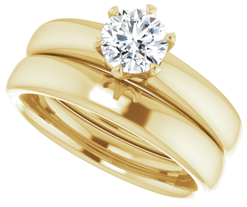14K Yellow 5.5 mm Round Engagement Ring Mounting (10)