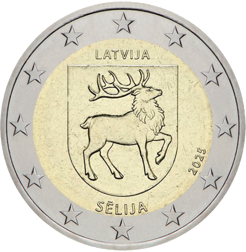 2025 Латвия Селия 2 евро монета (1)