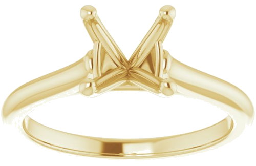 14K Yellow 7.4 mm Round Solitaire Engagement Ring Mounting (3)