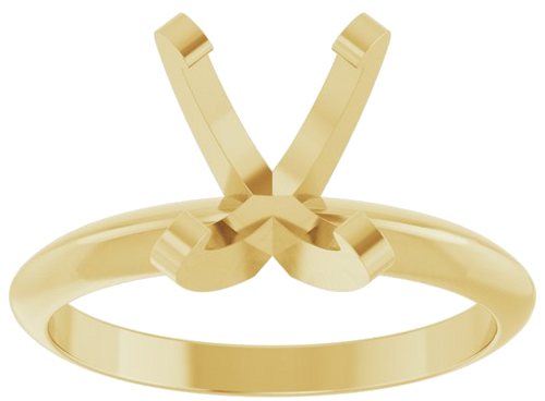 14K Yellow 9x7 mm Oval Solitaire Engagement Ring Mounting (3)