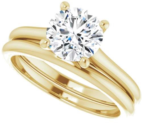 14K Yellow 7 mm Round Solitaire Engagement Ring Mounting (10)