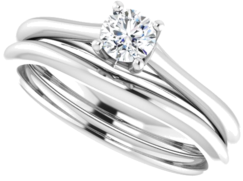 14K White 4.1 mm Round Solitaire Engagement Ring Mounting (10)