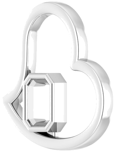 Pakabukas „Heart“ 925 Sidabro Emerald 6mm x 4mm (2)