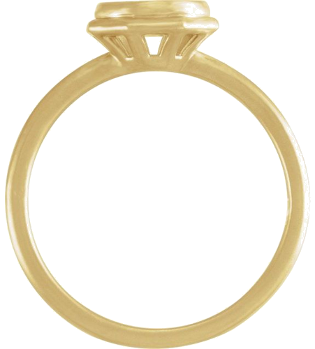 14K Yellow 6.5 mm Round Bezel-Set Solitaire Engagement Ring Mounting with Bead Blast Finish (2)