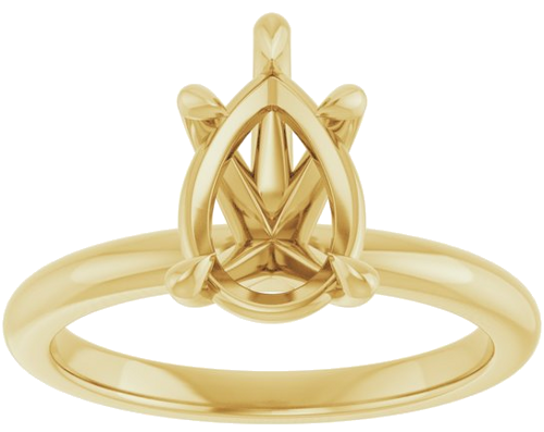 Sužadėtuvių Žiedas 750 Geltonojo Aukso Pear Shape 10mm x 7mm (3)