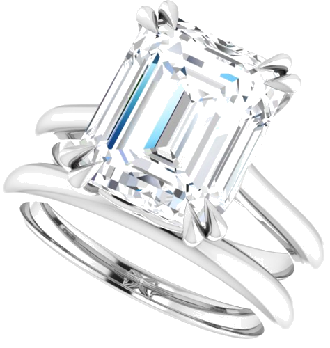 Sužadėtuvių Žiedas „Solitaire“ 950 Platinos Emerald 11mm x 9mm (10)