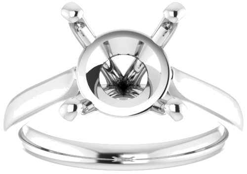 Platinum 10 mm Round Engagement Ring Mounting (3)