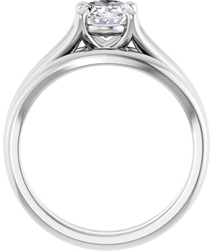 Sužadėtuvių Žiedas „Solitaire“ 585 Baltojo Aukso Oval 8mm x 6mm (7)