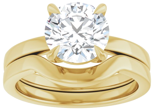 Sužadėtuvių Žiedas „Solitaire“ 585 Geltonojo Aukso Round 8.2mm (8)