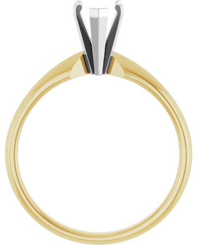 14K Yellow White 5 x 5 mm Heart Solitaire Engagement Ring Mounting (2)