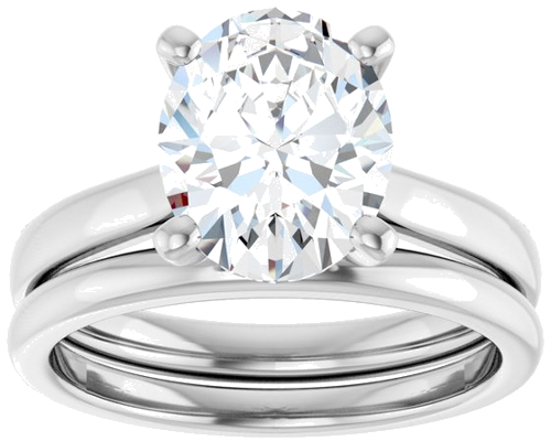 Sužadėtuvių Žiedas 18k white gold Oval 10mm x 8mm (8)