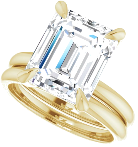 14K Yellow  11x9 mm Emerald Solitaire Engagement Ring Mounting (10)