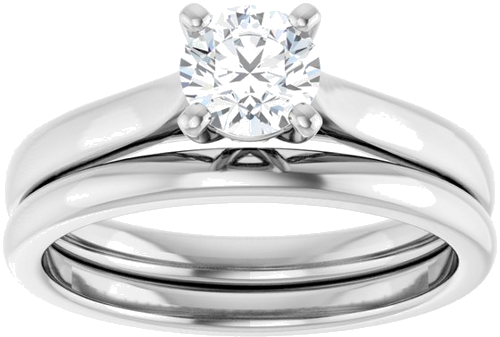 14K White 5.2 mm Round Engagement Ring Mounting (8)