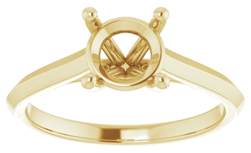 Sužadėtuvių Žiedas „Solitaire“ 585 Geltonojo Aukso Round 7mm (3)