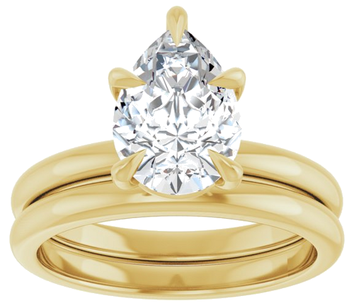 Sužadėtuvių Žiedas „Solitaire“ 585 Geltonojo Aukso Pear Shape 10mm x 7mm (8)