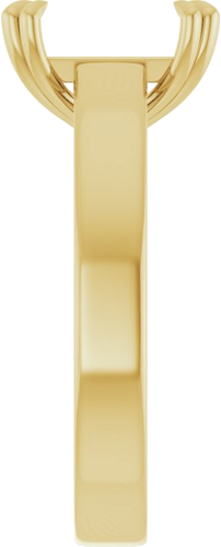 10K Yellow 9x7 mm Emerald Engagement Ring Mounting (4)