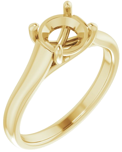 Sužadėtuvių Žiedas „Solitaire“ 585 Geltonojo Aukso Round 7mm (1)