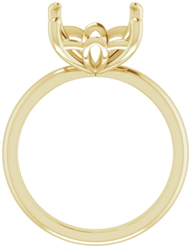 10K Yellow 12x10 mm Emerald Solitaire Engagement Ring Mounting (2)