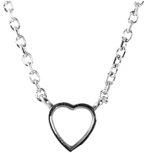 14K White 5 mm Heart Bezel-Set 16-18  Necklace Mounting (1)