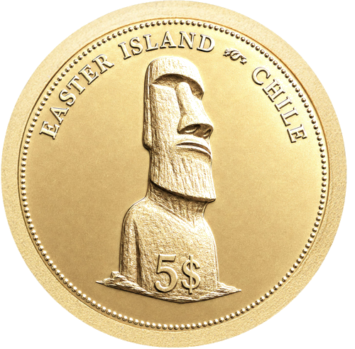 2006 Easter Island 5 Dollars Fiji Gold Coin (1)