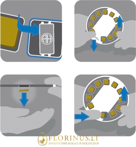 10 x 1 g Gold Seed (Multidisc) Investīciju zelta stieņi Argor-Heraeus (3)