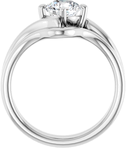 14K White  6.5 mm Round Solitaire Engagement Ring Mounting (7)