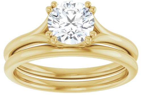 Sužadėtuvių Žiedas „Twin-Prong Woven Solitaire“ 585 Geltonojo Aukso Round 6.5mm (8)