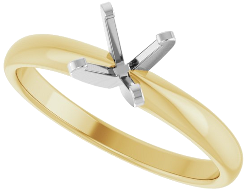14K Yellow White 5.4-5.7 mm Round Solitaire Engagement Ring Mounting (5)