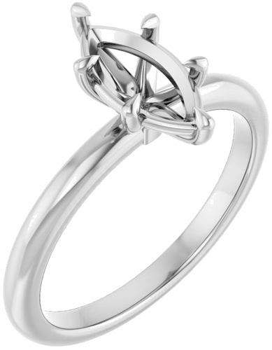 Sužadėtuvių Žiedas 585 Baltojo Aukso Marquise 10mm x 5mm (1)