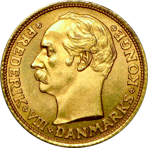 10 kroner Frederik VIII Kingdom of Denmark gold coin (1)