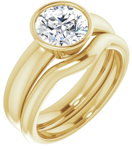 14K Yellow 7.4 mm Round Engagement Ring Mounting (6)